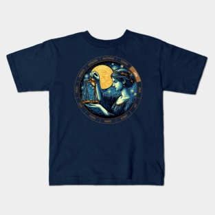 ZODIAC Libra - Astrological LIBRA - LIBRA - ZODIAC sign - Van Gogh style - 7 Kids T-Shirt